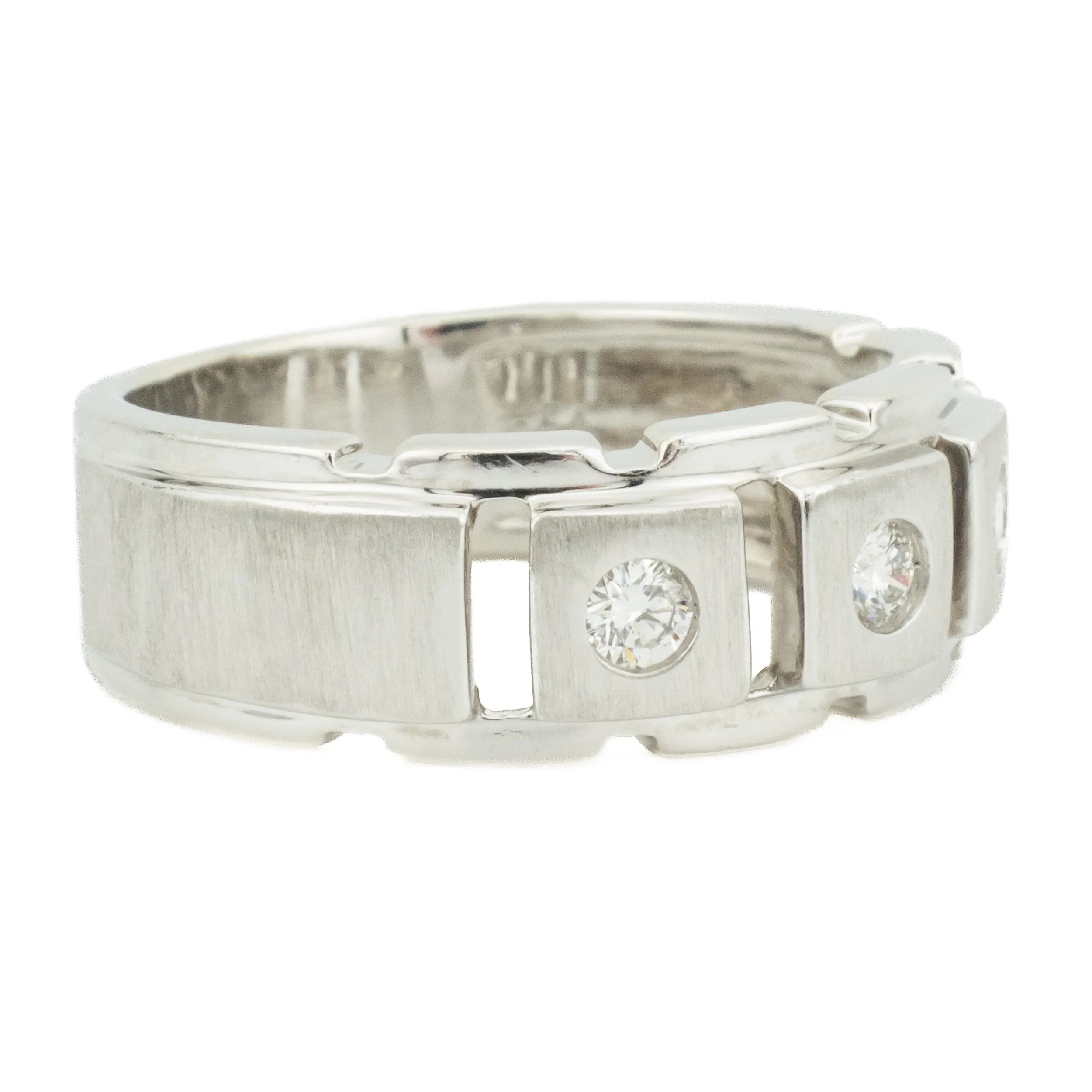 0.25ctw Gent's Diamond Accented Wedding Band in 14K White Gold - Size 9