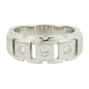 0.25ctw Gent's Diamond Accented Wedding Band in 14K White Gold - Size 9
