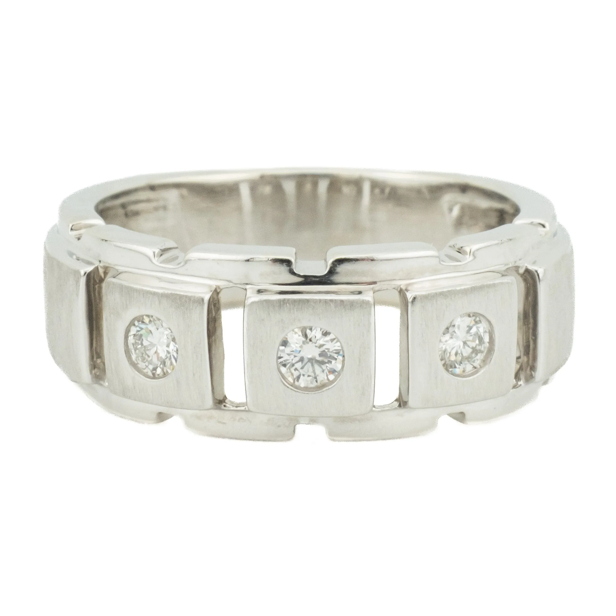 0.25ctw Gent's Diamond Accented Wedding Band in 14K White Gold - Size 9