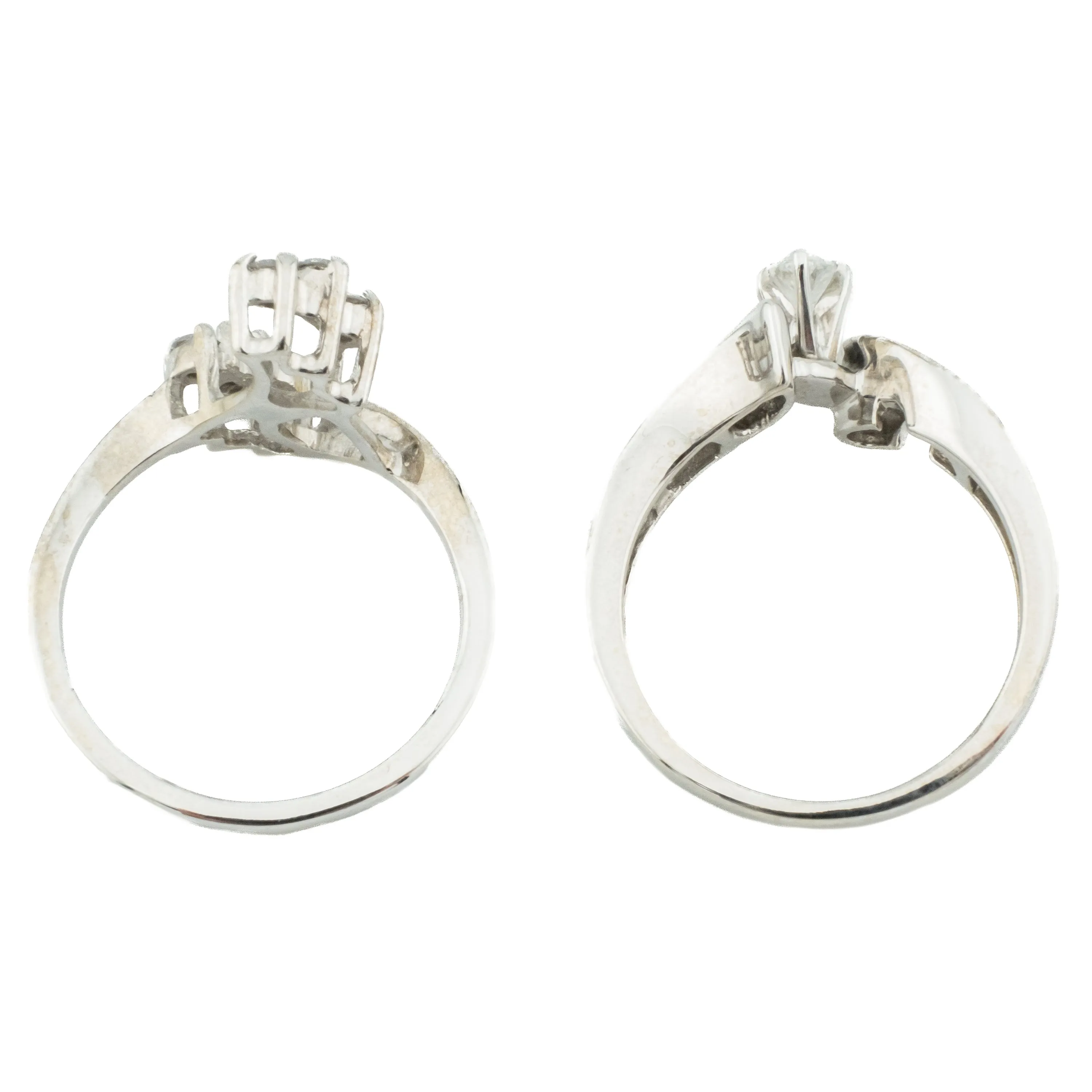 0.25ctw Marquise Diamond Engagement Ring & Wedding Ring Bridal Set in 14K White Gold -Size 7