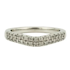0.30ctw Round Diamonds Contoured Wedding Band Ring 14K White Gold - Size 7
