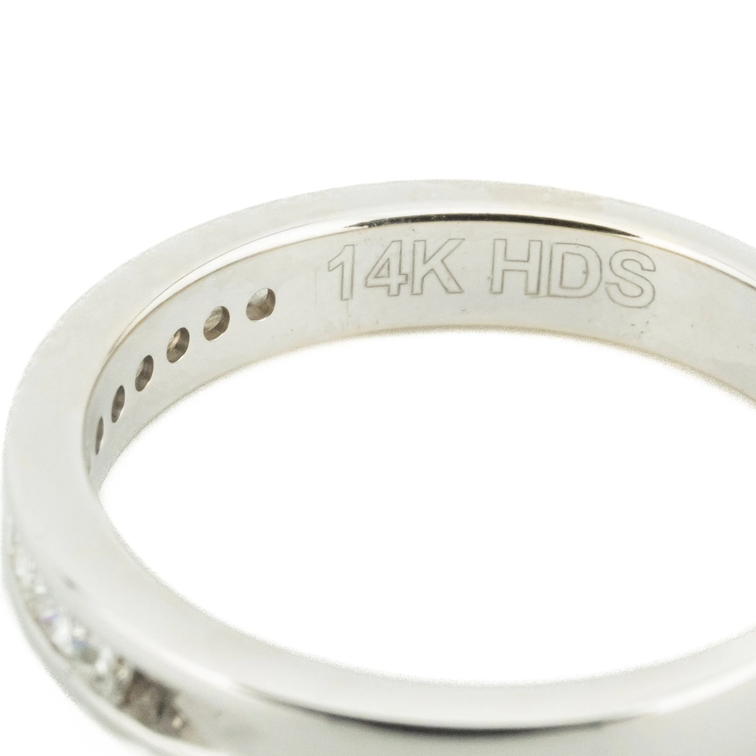 0.33ctw Princess Cut Diamond Accented Wedding Band in 14K White Gold - Size 5.5