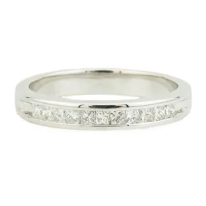 0.33ctw Princess Cut Diamond Accented Wedding Band in 14K White Gold - Size 5.5