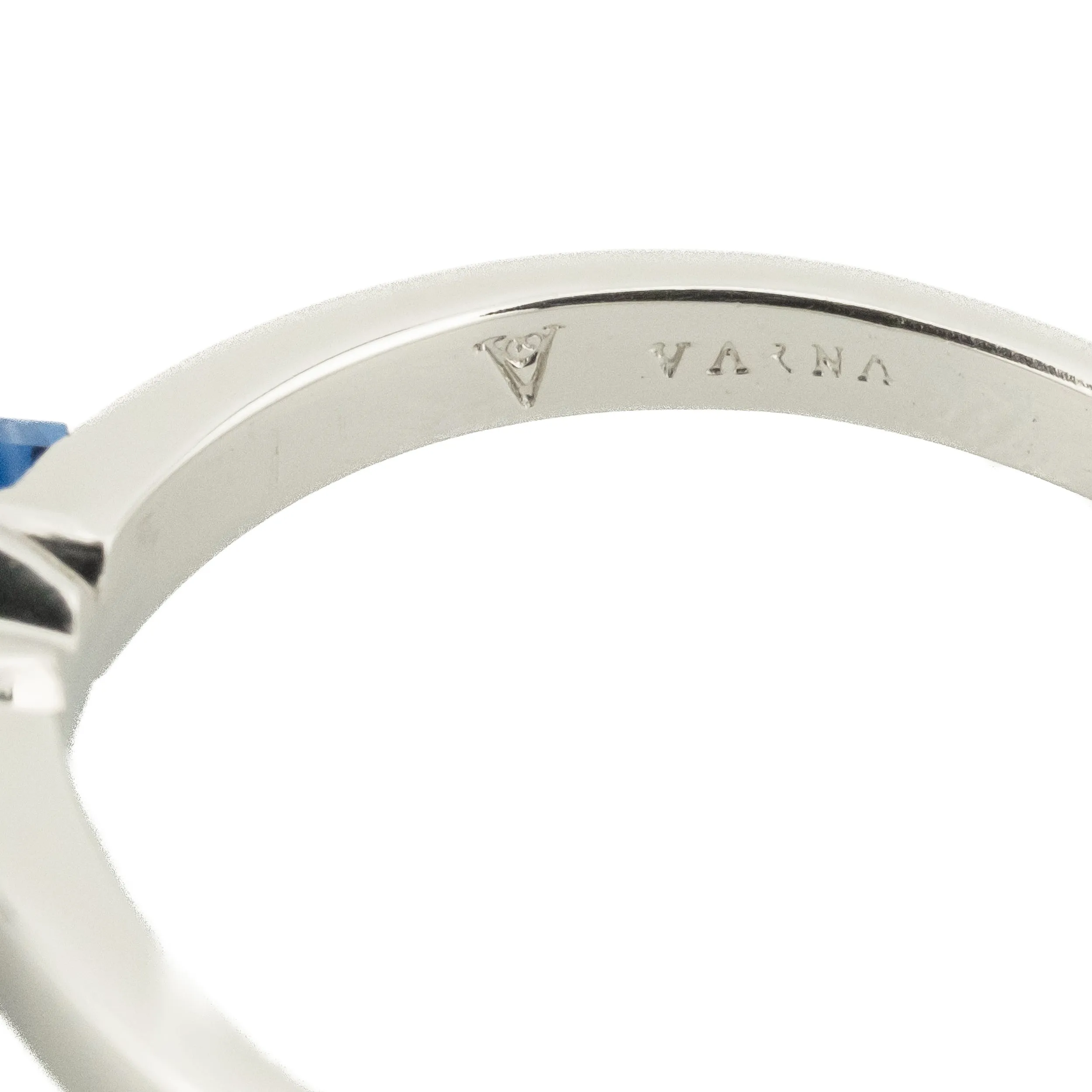 0.50cwt Princess Cut Diamond I/I1 & Sapphire Accented Engagement Ring in Platinum - Size 6.5