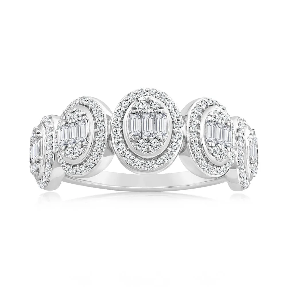 0.55 Carat Diamond Cluster Ring in 10ct White Gold