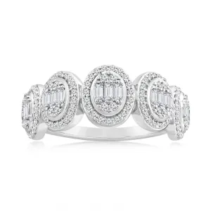 0.55 Carat Diamond Cluster Ring in 10ct White Gold