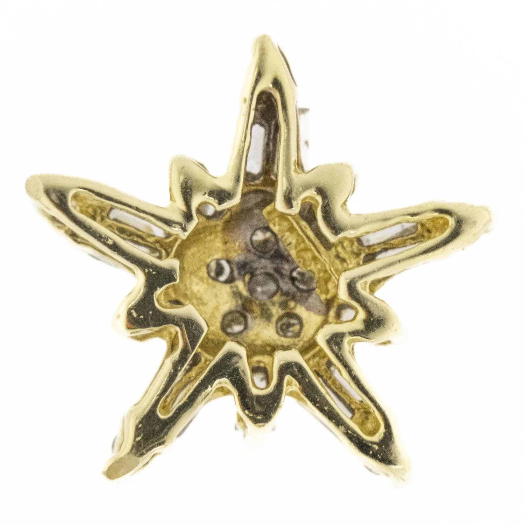 0.56ctw Multi Diamond Star Pendant in 14K Yellow Gold