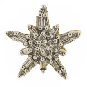 0.56ctw Multi Diamond Star Pendant in 14K Yellow Gold