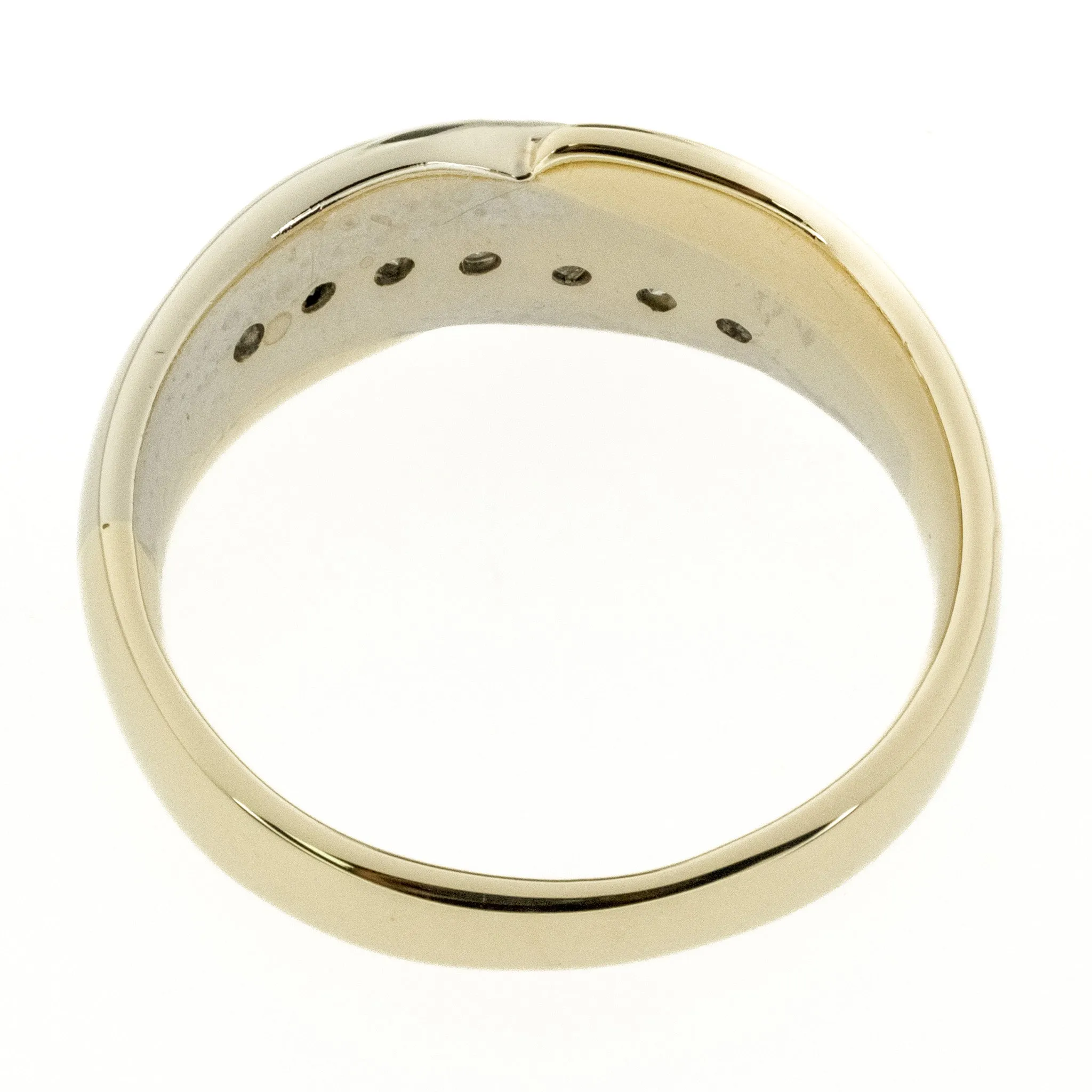0.56ctw Round Diamond Men's Wedding Band Ring in 14K Two Tone Gold
