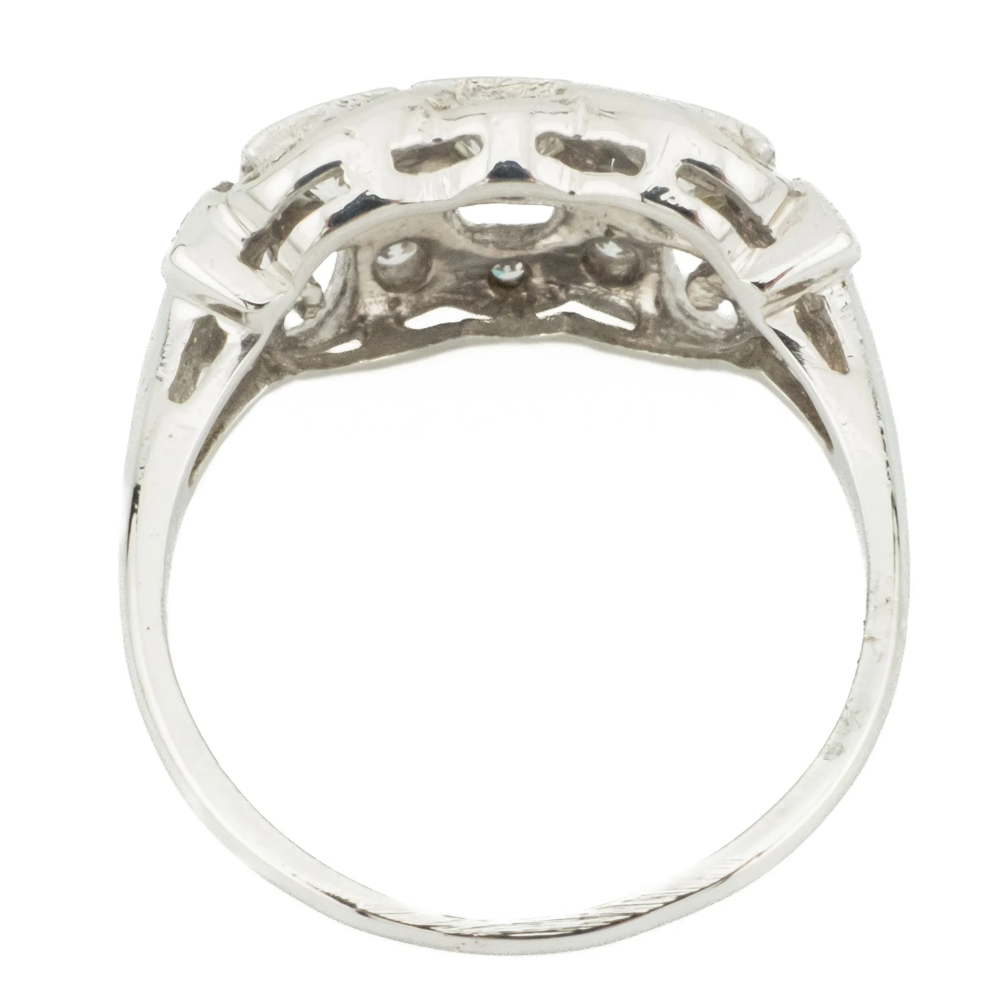 0.60ctw Vintage Diamond Fashion Ring in 14K White Gold - Size 7