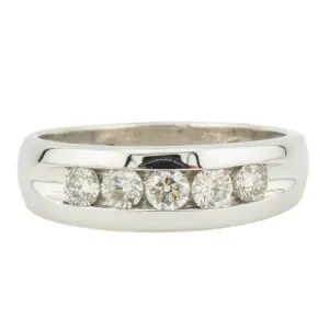 0.75ctw Diamond Accented Wedding Band Ring in 14K White Gold - Size 10.25