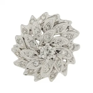 0.75ctw Vintage Diamond Fashion Ring in 14K White Gold - Size 5.5