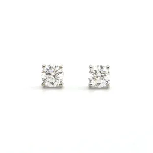 0.82CT Diamond and 18K White Gold Stud Earrings