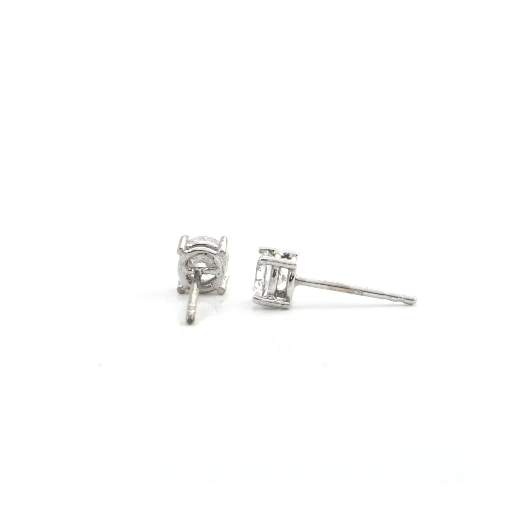 0.82CT Diamond and 18K White Gold Stud Earrings