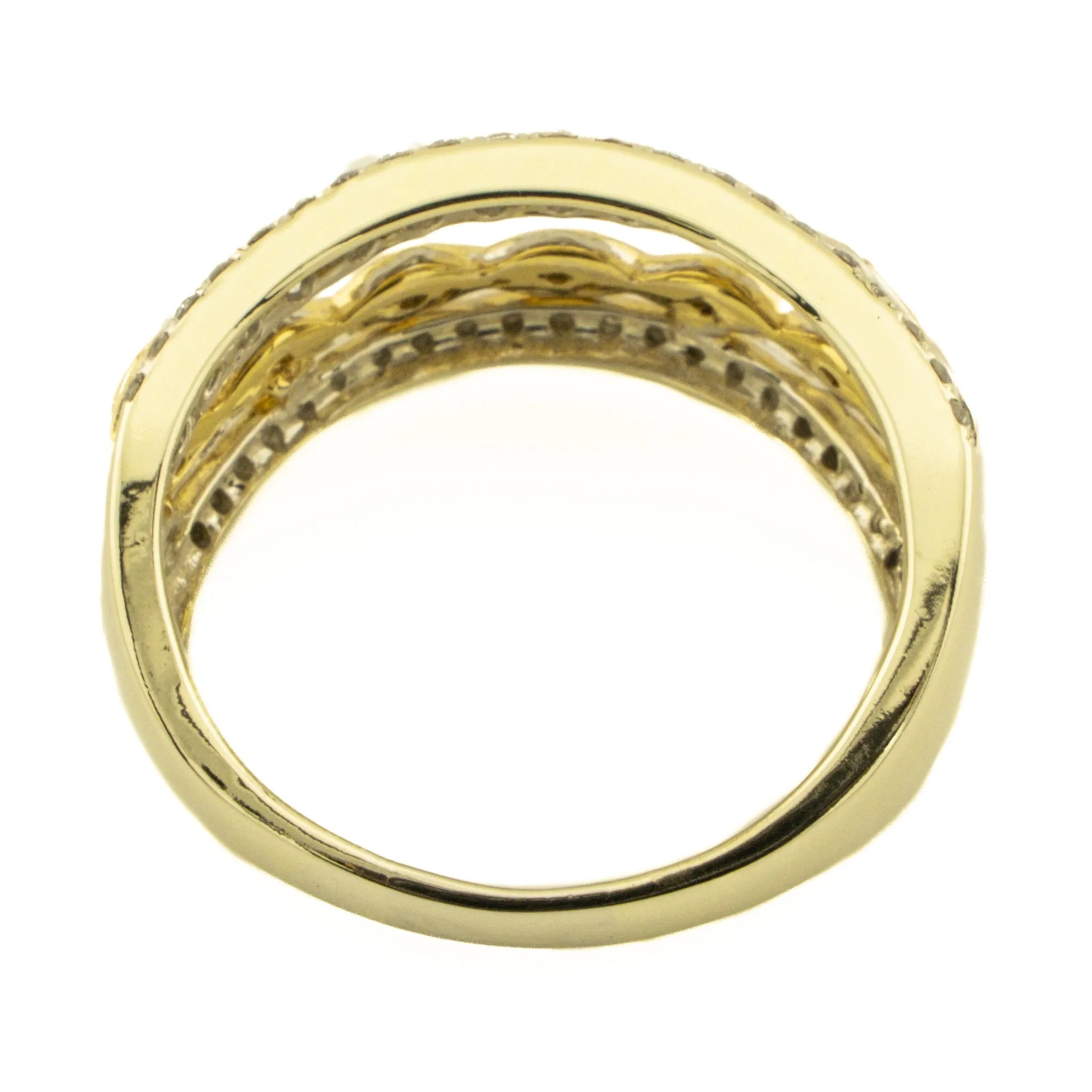 1.01ctw Round Diamond Lady's Fashion Band Ring in 14K Two Tone Gold - Size 9.25