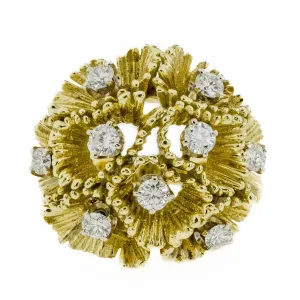 1.25ctw Anemone Diamond Cluster Ring in 18K Yellow Gold - Size 5.75