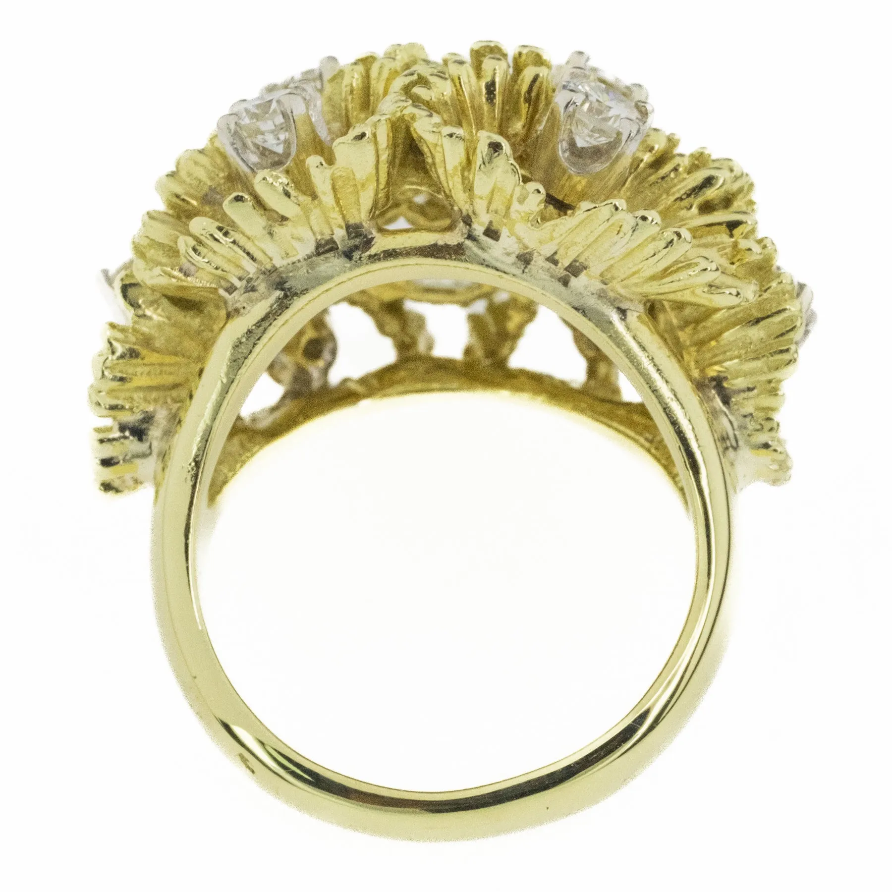 1.25ctw Anemone Diamond Cluster Ring in 18K Yellow Gold - Size 5.75