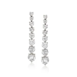 14K W Gold 2.15cttw Graduated Diamond Drop Earrings