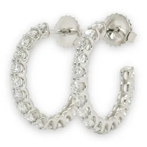 14K W Gold 2.50ctw Diamond Hoop Earrings G/I1