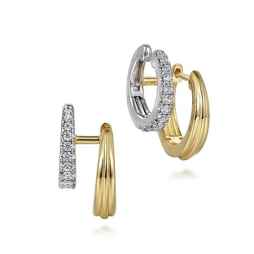14K Y Gold 0.41ctw Diamond Huggie Cuff Earring