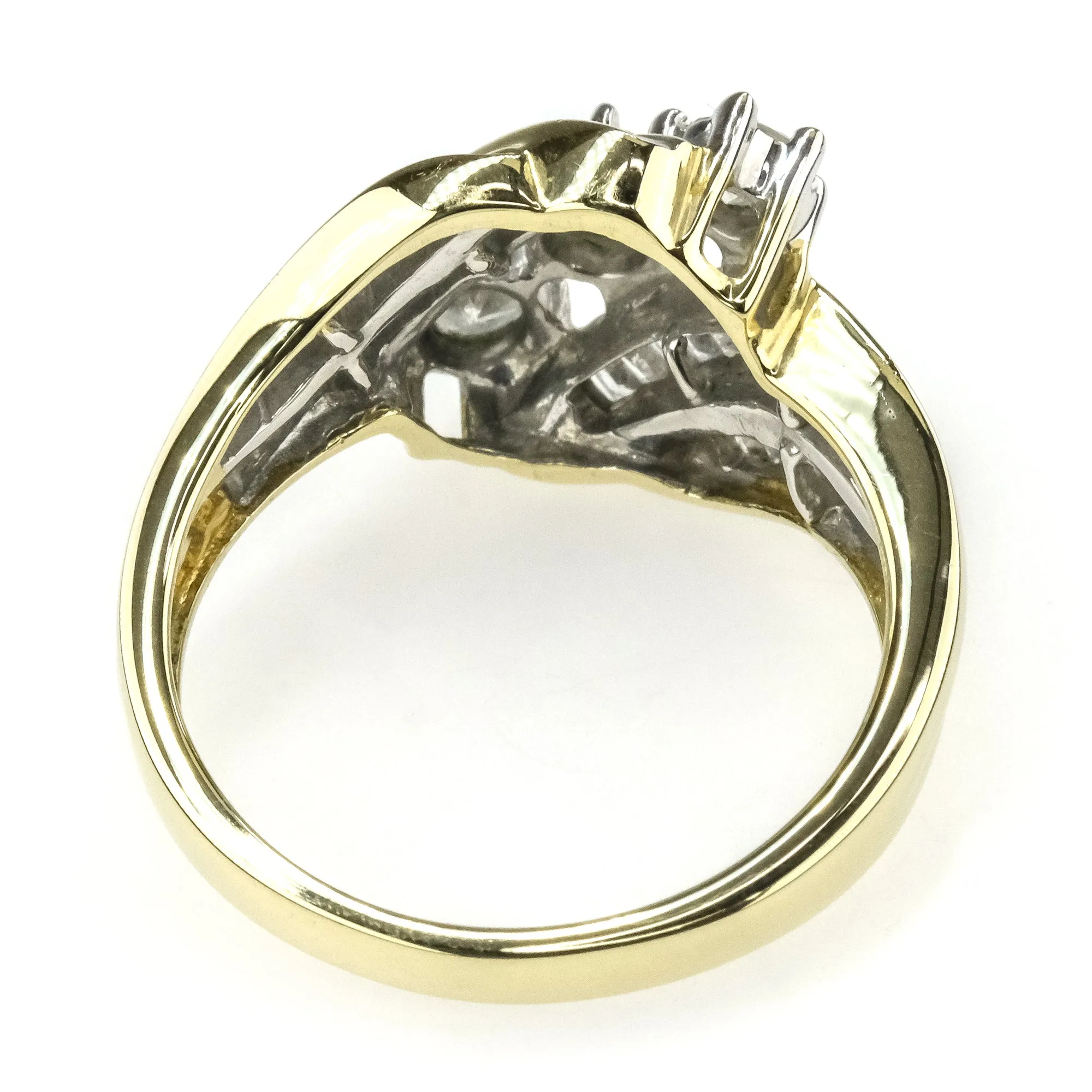 1.50ctw Diamond Three Stone w/ Side Accents Anniversary Ring in 10K Yellow Gold