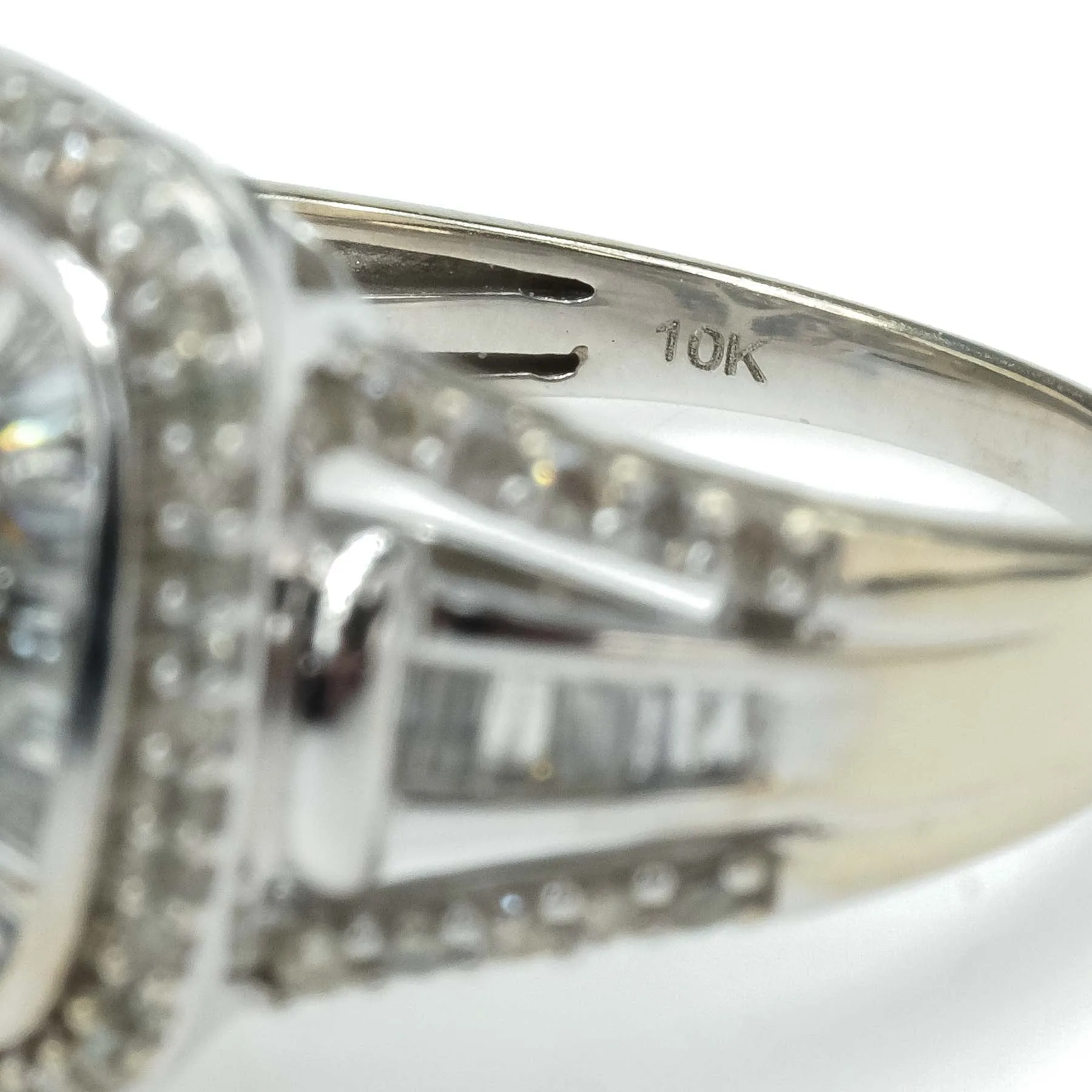 1.53ctw Diamond Accented Halo Cluster Statement Ring in 10K White Gold
