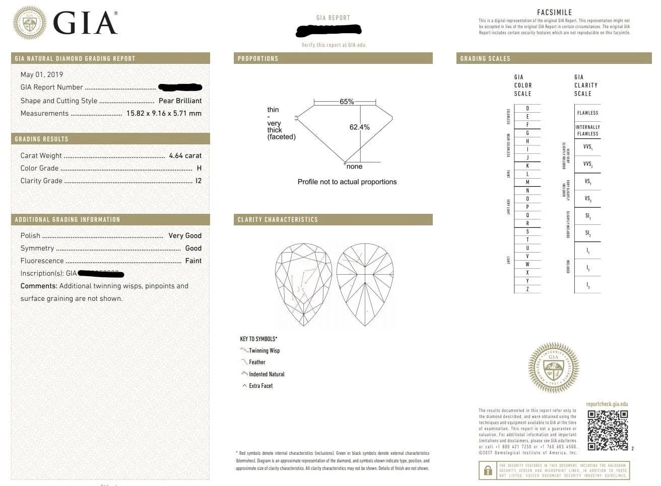 18kt White Gold Pear Diamond Drop Earrings, GIA Certified