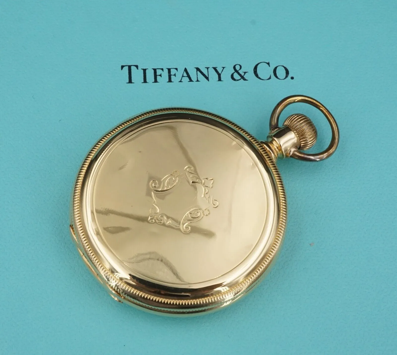 1920s Solid 18k Yellow Gold Tiffany & Co Pocket Watch New York Winds & Runs W817