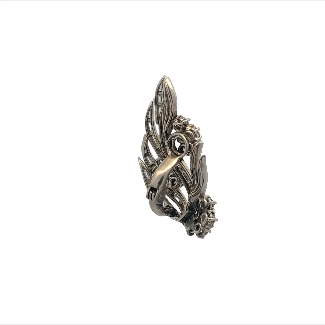 1950s Platinum Diamond Earrings