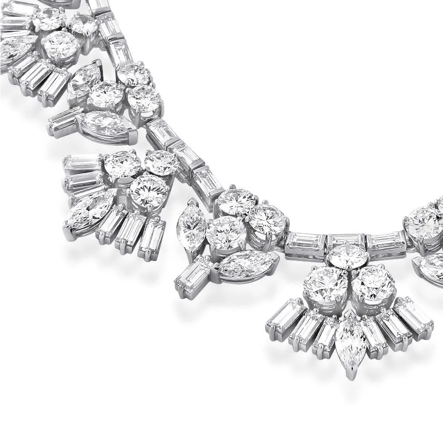 1950s Platinum Diamond Necklace