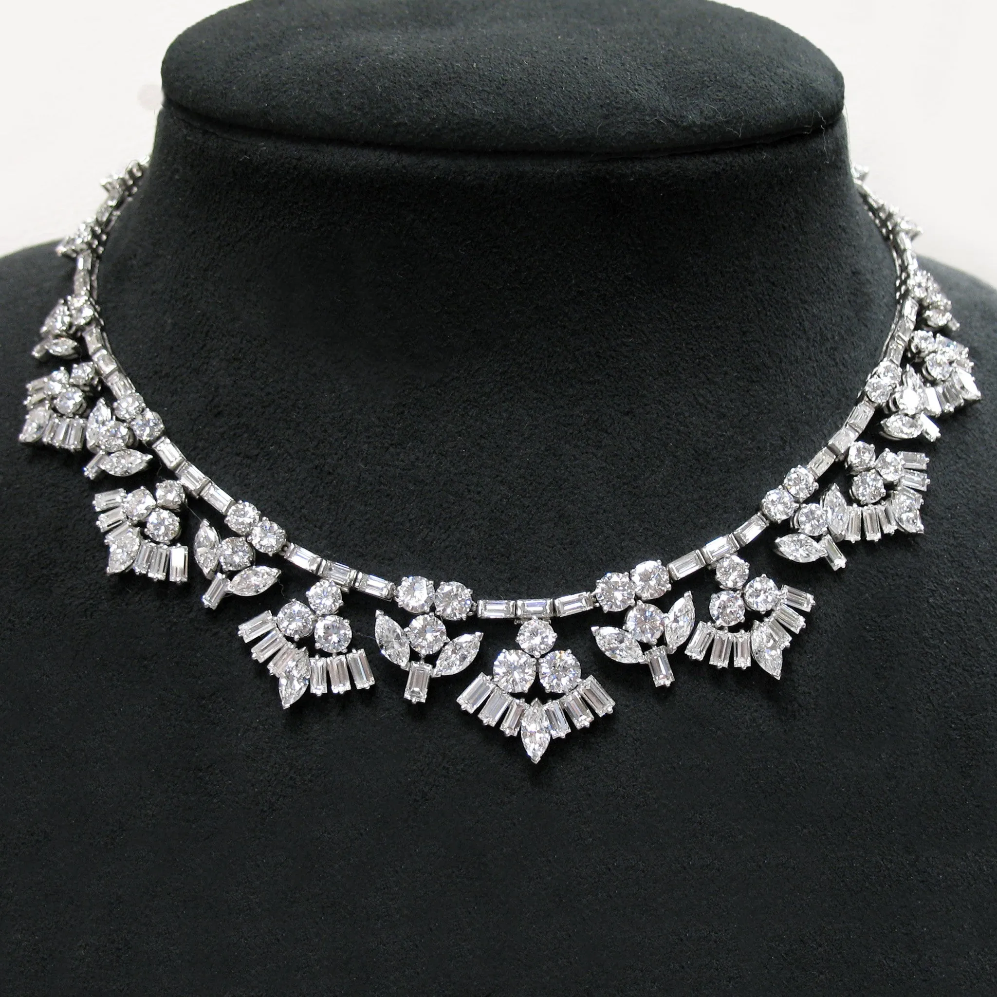 1950s Platinum Diamond Necklace