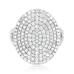 2 Carat Diamond Cluster Ring in 9ct Yellow Gold