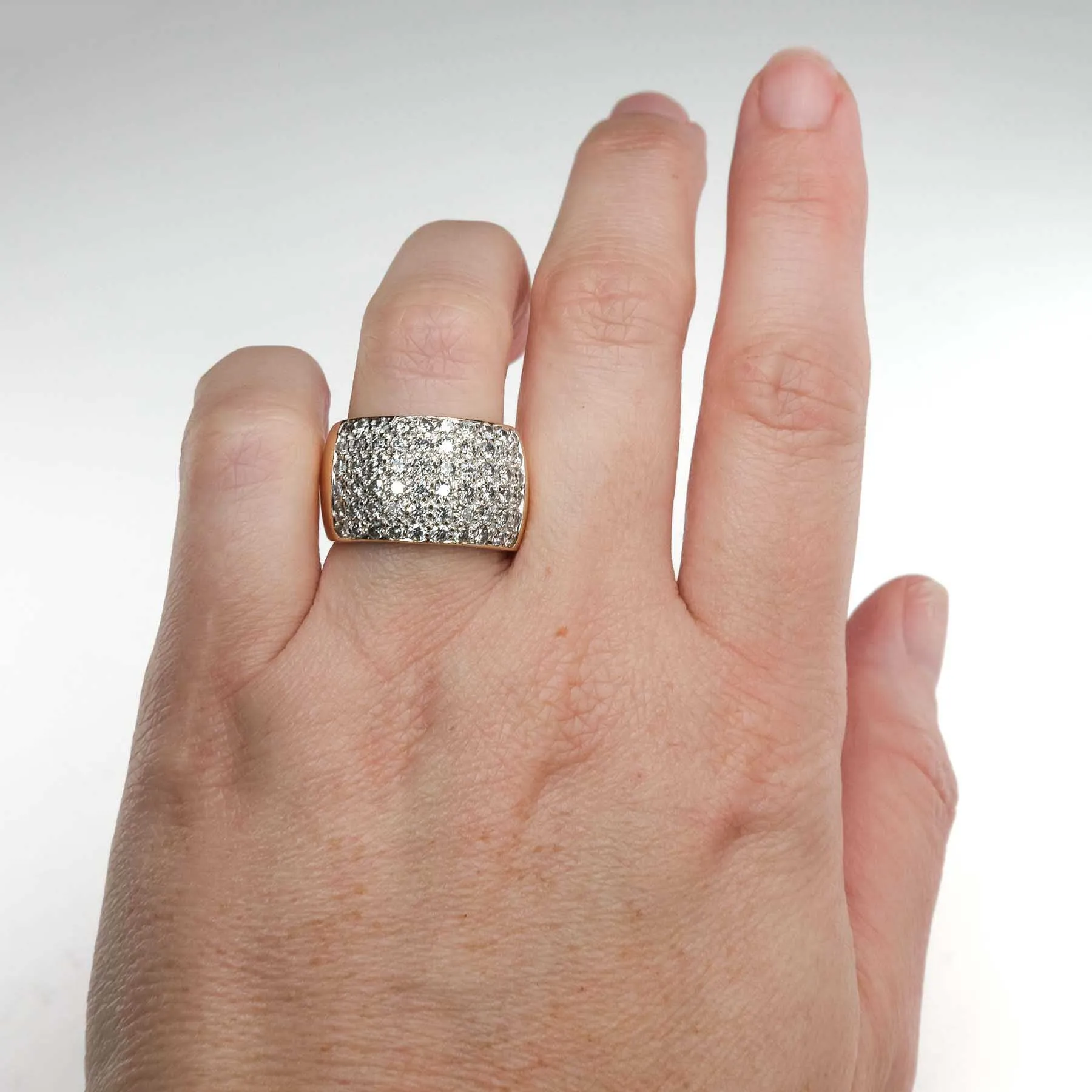 2.40ctw Diamond Accented Cluster Dome Statement Ring in 14K Yellow Gold