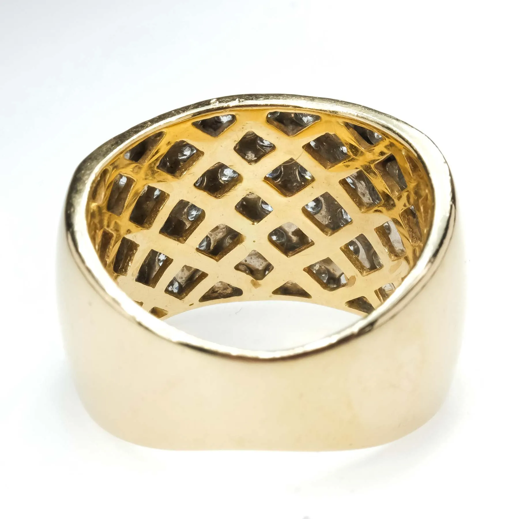 2.40ctw Diamond Accented Cluster Dome Statement Ring in 14K Yellow Gold