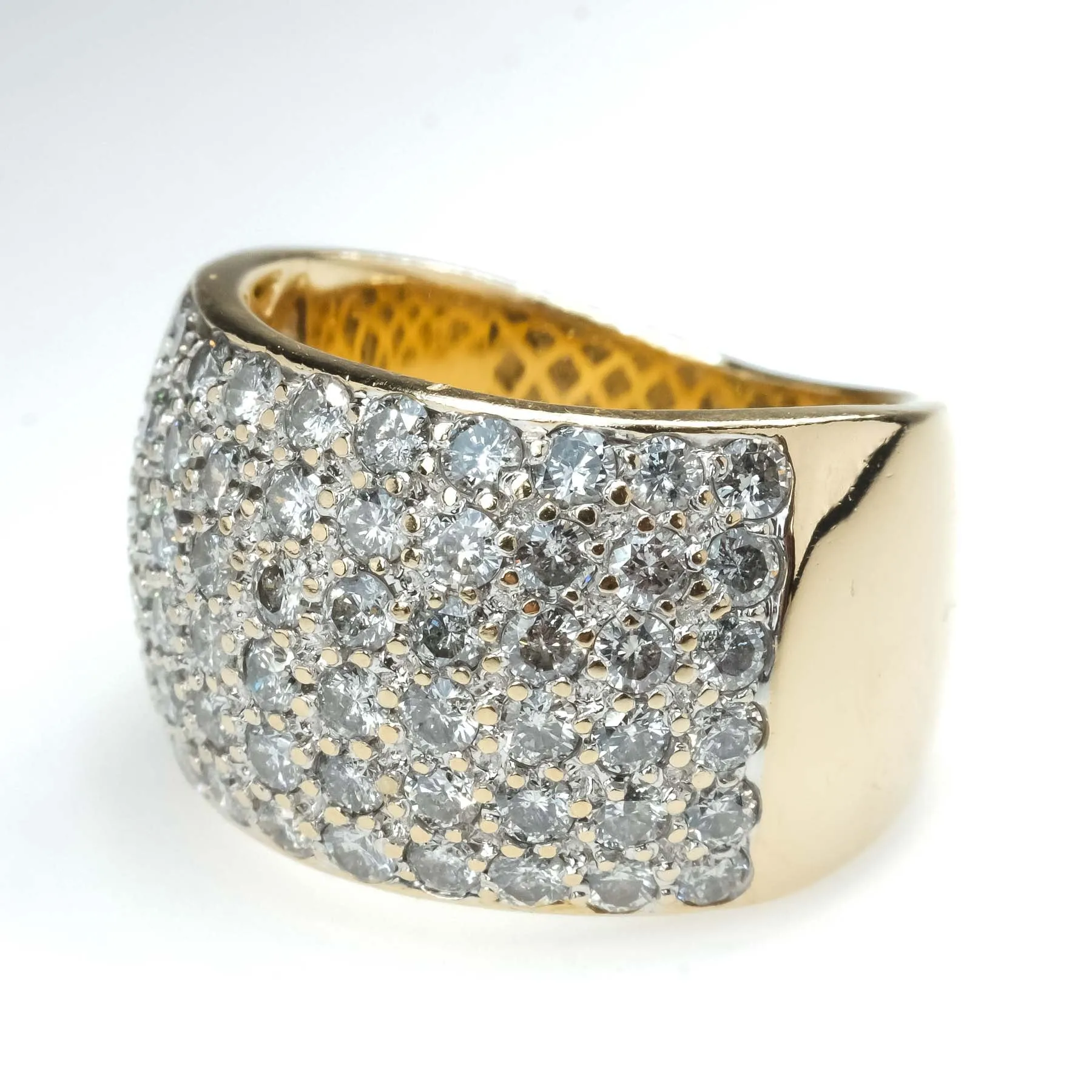 2.40ctw Diamond Accented Cluster Dome Statement Ring in 14K Yellow Gold
