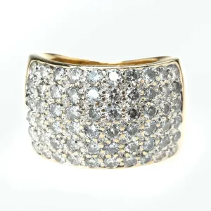 2.40ctw Diamond Accented Cluster Dome Statement Ring in 14K Yellow Gold
