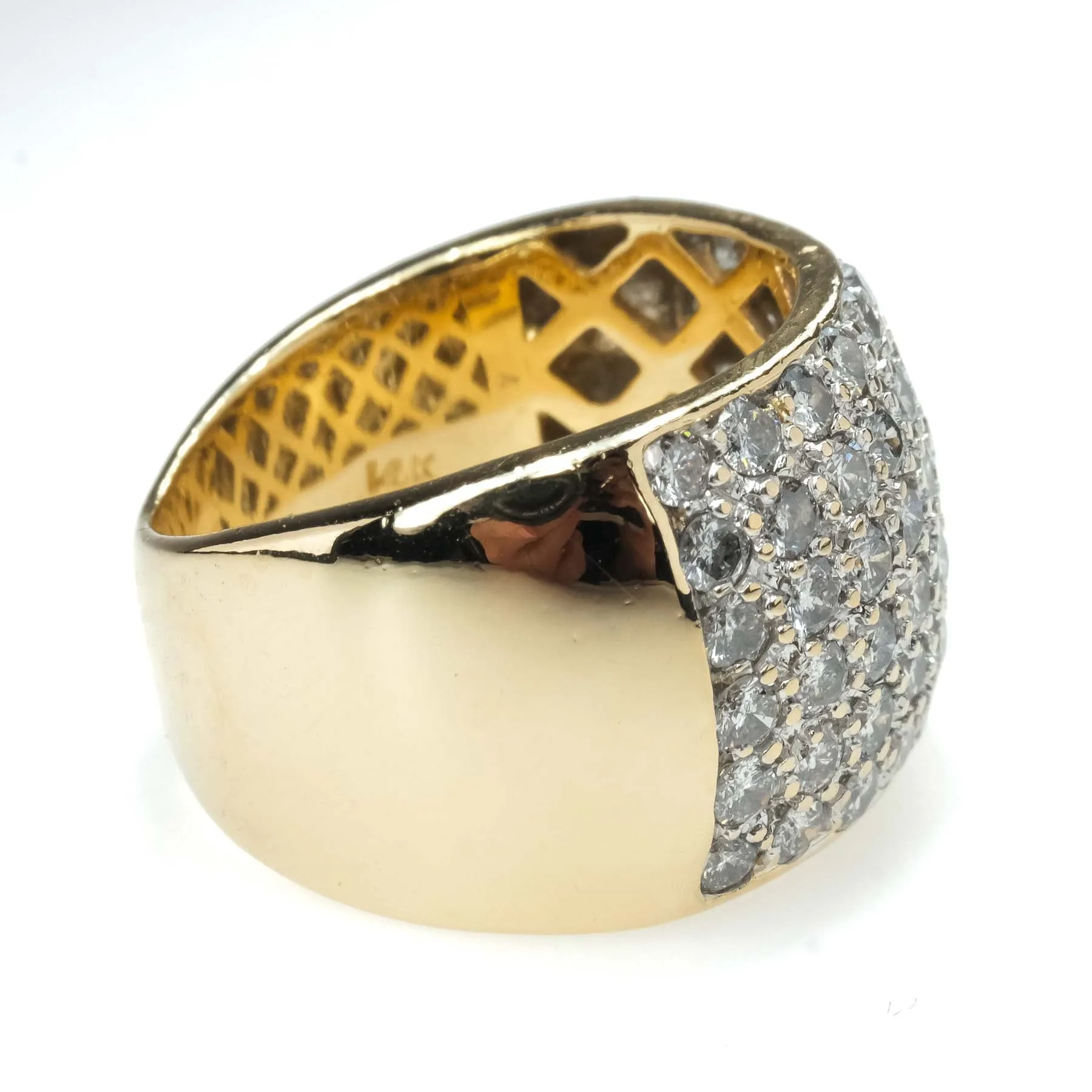 2.40ctw Diamond Accented Cluster Dome Statement Ring in 14K Yellow Gold
