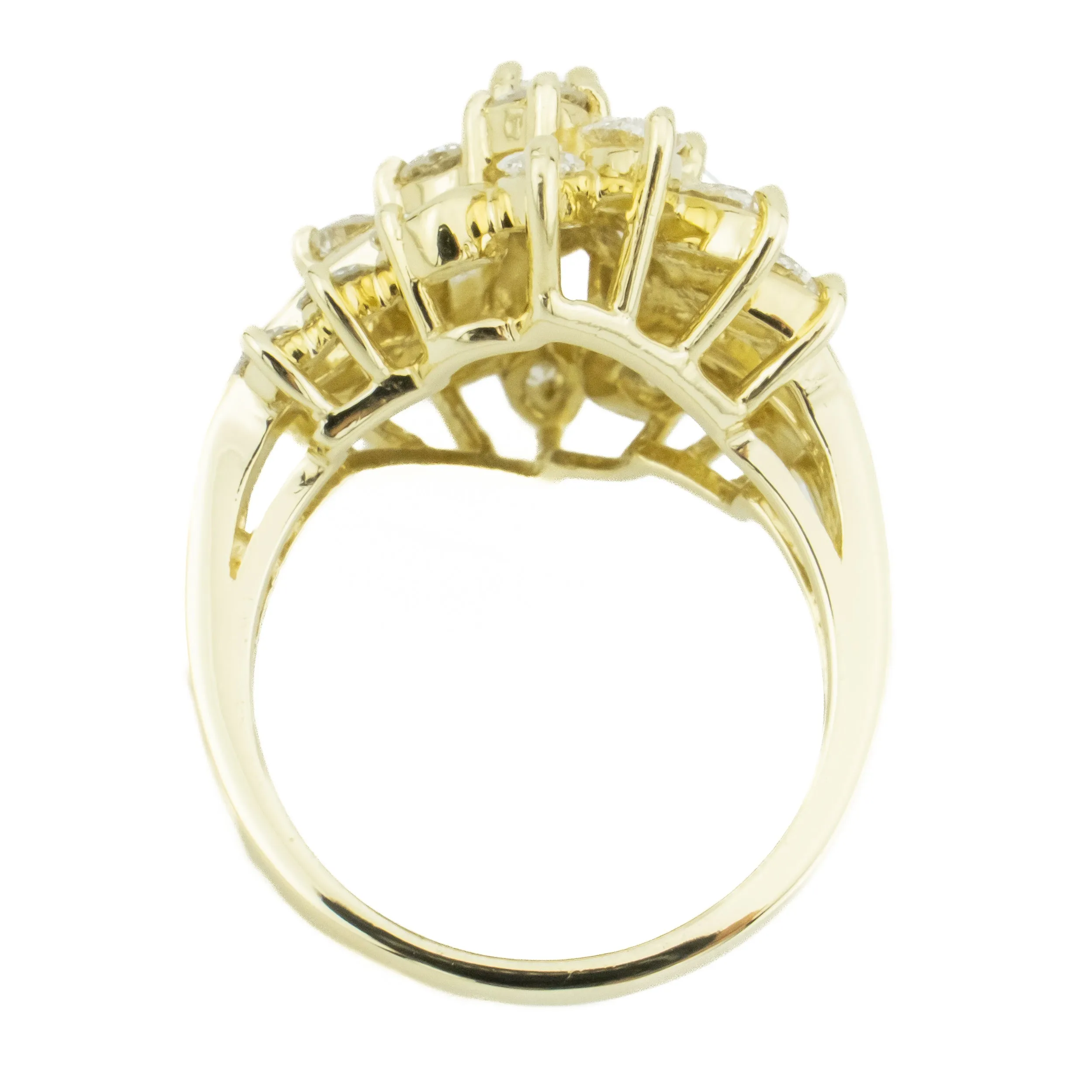 2.50ctw Diamond Cluster Lady's Ring in 14K Yellow Gold - Size 5.25