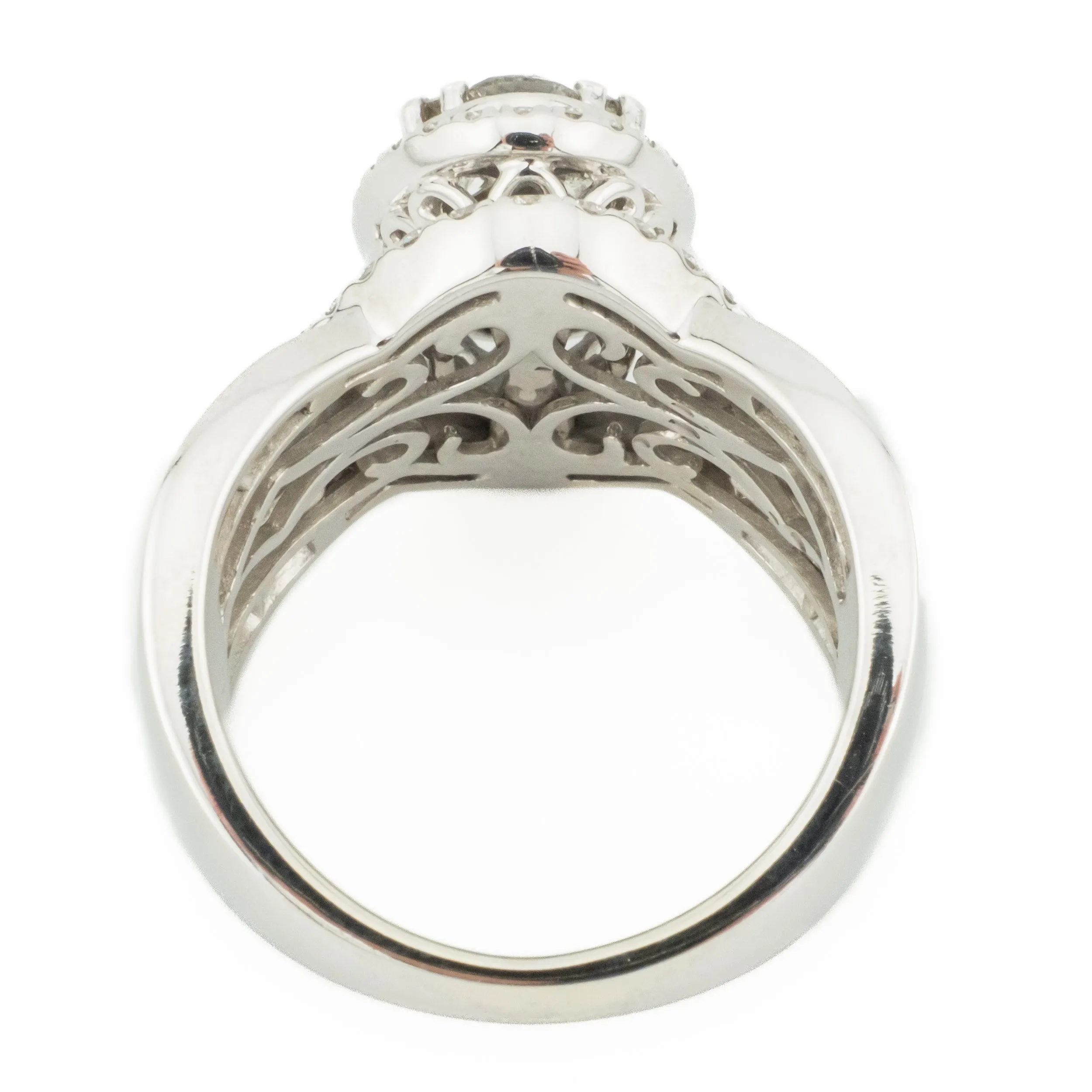 2.5ctw Diamond Accented Cluster Ring in 14K White Gold - Size 8