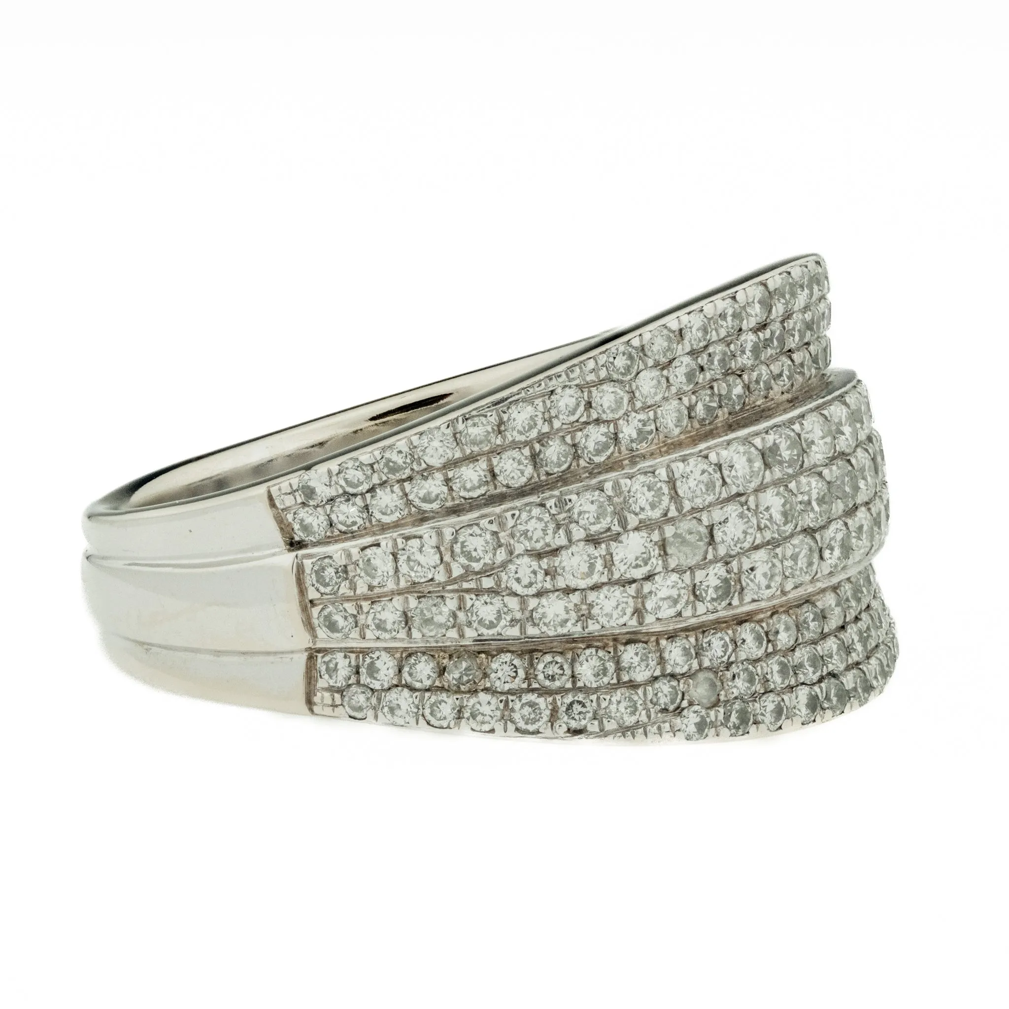 3.26ctw Round Brilliant Diamond Accented Cluster Ring in 14K White Gold - Size 7