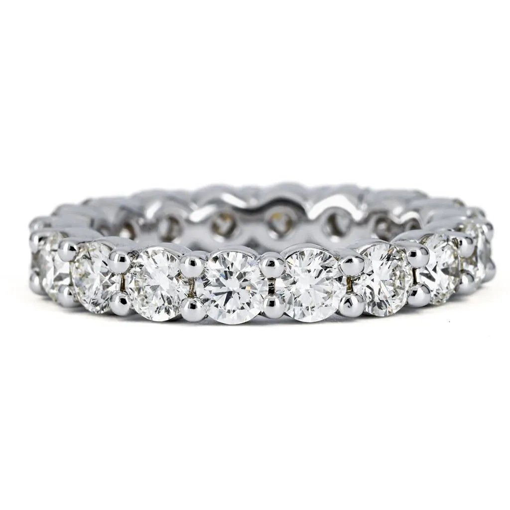 3.38CTW Full Eternity Diamond Band, Round, Size 6.75 - 14K White Gold