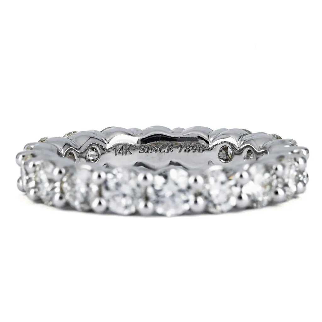 3.38CTW Full Eternity Diamond Band, Round, Size 6.75 - 14K White Gold