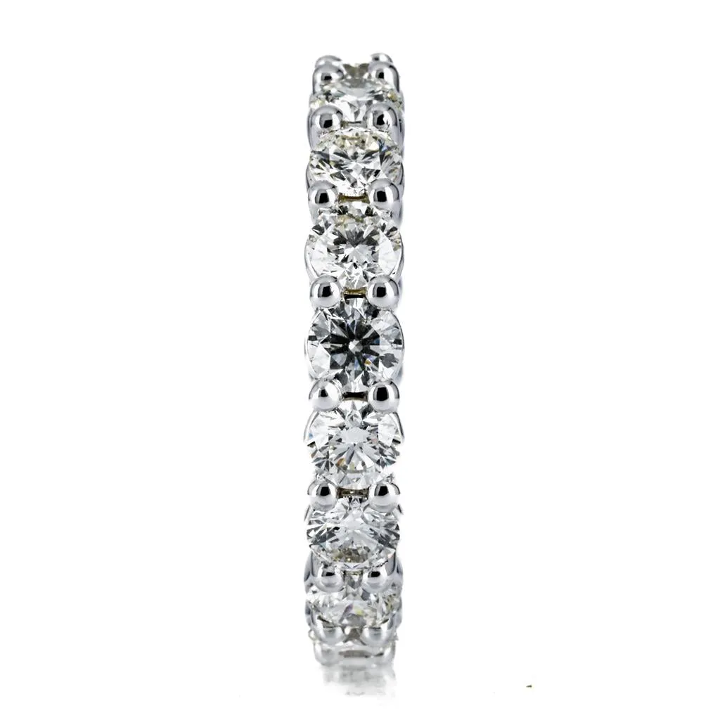 3.38CTW Full Eternity Diamond Band, Round, Size 6.75 - 14K White Gold