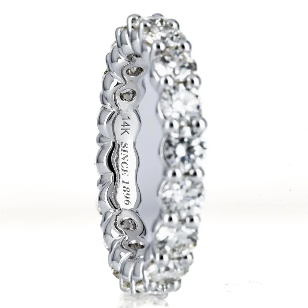 3.38CTW Full Eternity Diamond Band, Round, Size 6.75 - 14K White Gold