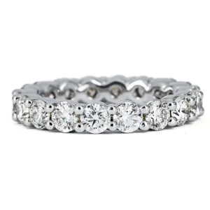 3.38CTW Full Eternity Diamond Band, Round, Size 6.75 - 14K White Gold