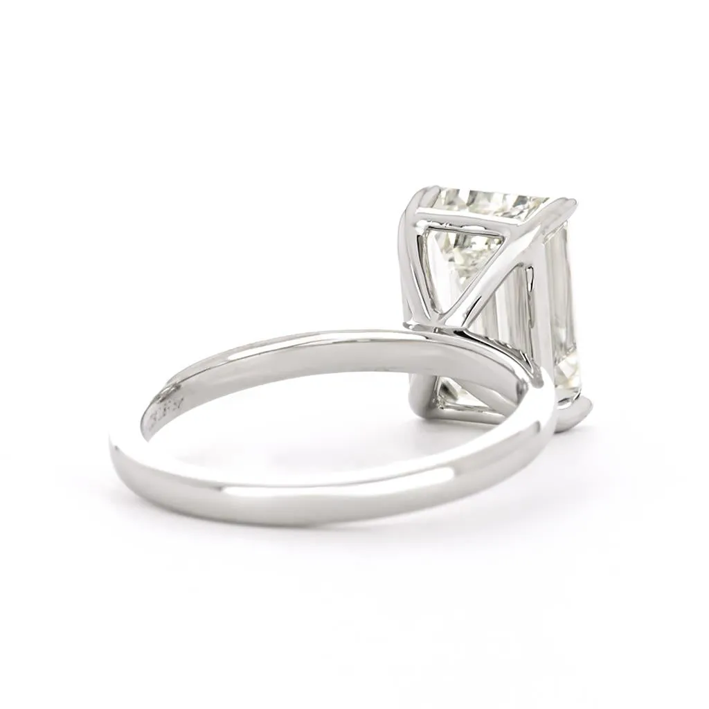 3.69ct Emerald Diamond Solitaire Engagement Ring - 950 Platinum