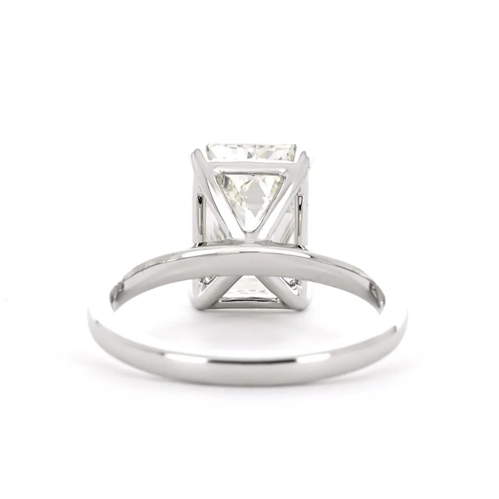 3.69ct Emerald Diamond Solitaire Engagement Ring - 950 Platinum