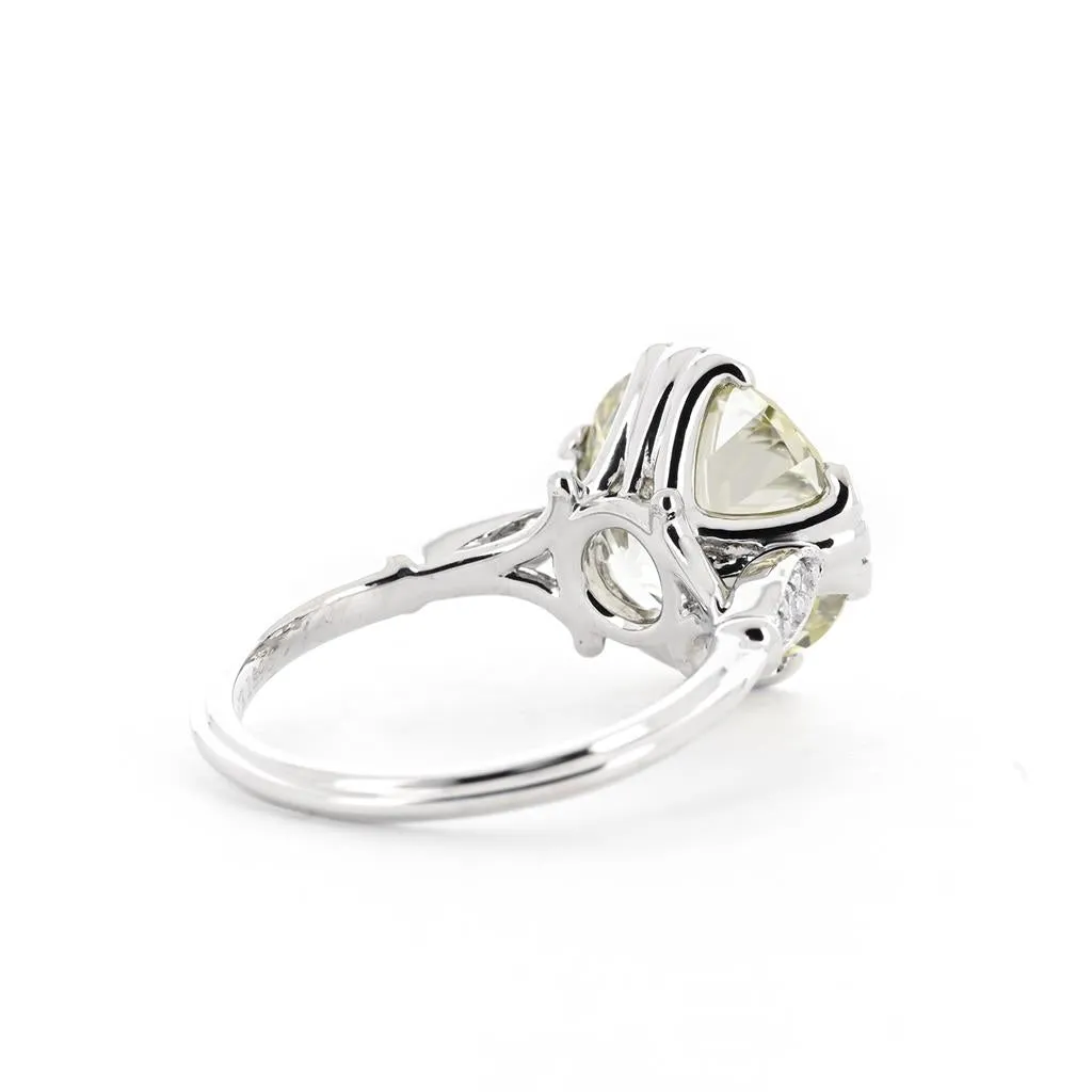 6.51ctw Circular Brilliant Diamond Vintage Style Engagement Ring - 950 Platinum