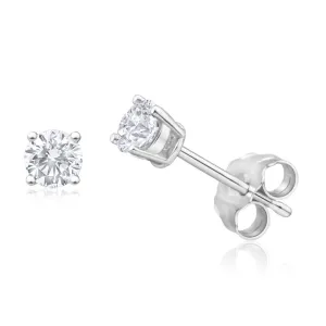 9ct White Gold Diamond Stud Earrings