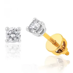 9ct Yellow Gold 1/3 Carat Diamond Stud Earrings